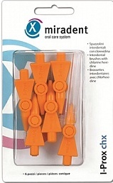 Ершики межзубные I-Prox chx conical Ø0,8 мм, конической формы, оранжевые, Miradent, 6 шт.