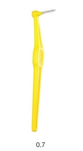 Ершики межзубные с длинной ручкой, 0,7 мм, желтые Angle, TePe, 6 шт.