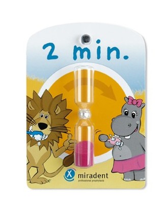 Песочные часы на 2 минуты для контроля времени чистки зубов, Miradent.